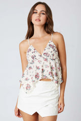 Floral Asymmetrical Hem Top