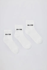 Ribbed Crew Sock Bundle in White