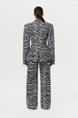Suiting Zebra Jacquard Wide-Leg Pant
