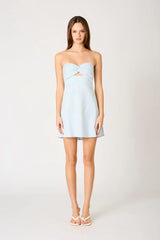 Linen Keyhole Mini Dress