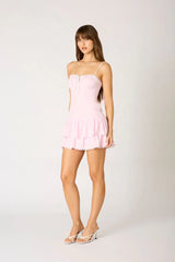 Eyelet Trim Mini Dress