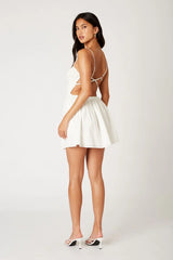 Open Back Cotton Mini Dress