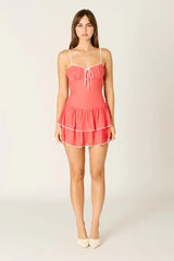 Double Layered Dropwaist Mini Dress