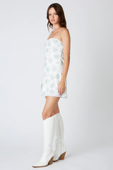 Strapless Floral Dress