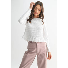 SMOCKED JERSEY TOP