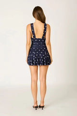 Polka Dot Mesh Mini Dress
