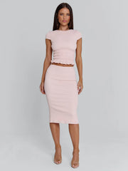 Vyorix JUNIE MIDI SKIRT BABY PINK