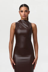 Vegan Leather Sleeveless Top