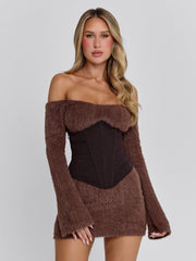 Vyorix JUNO MINI DRESS BROWN