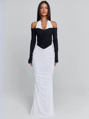 Vyorix TAHITI MAXI DRESS WHITE/BLACK
