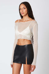 Sheer Lurex Knit Top