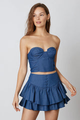 Strapless Denim Corset