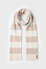 Knitted Striped Scarf in Ivory