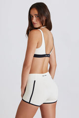 Soft Active Contrast Mini Shorts in Ivory