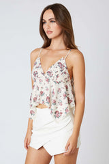 Floral Asymmetrical Hem Top