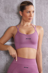 Aligned - Scoop Neck Sports Bra in Mauve