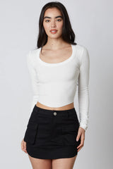 Mid-Rise Cargo Skirt