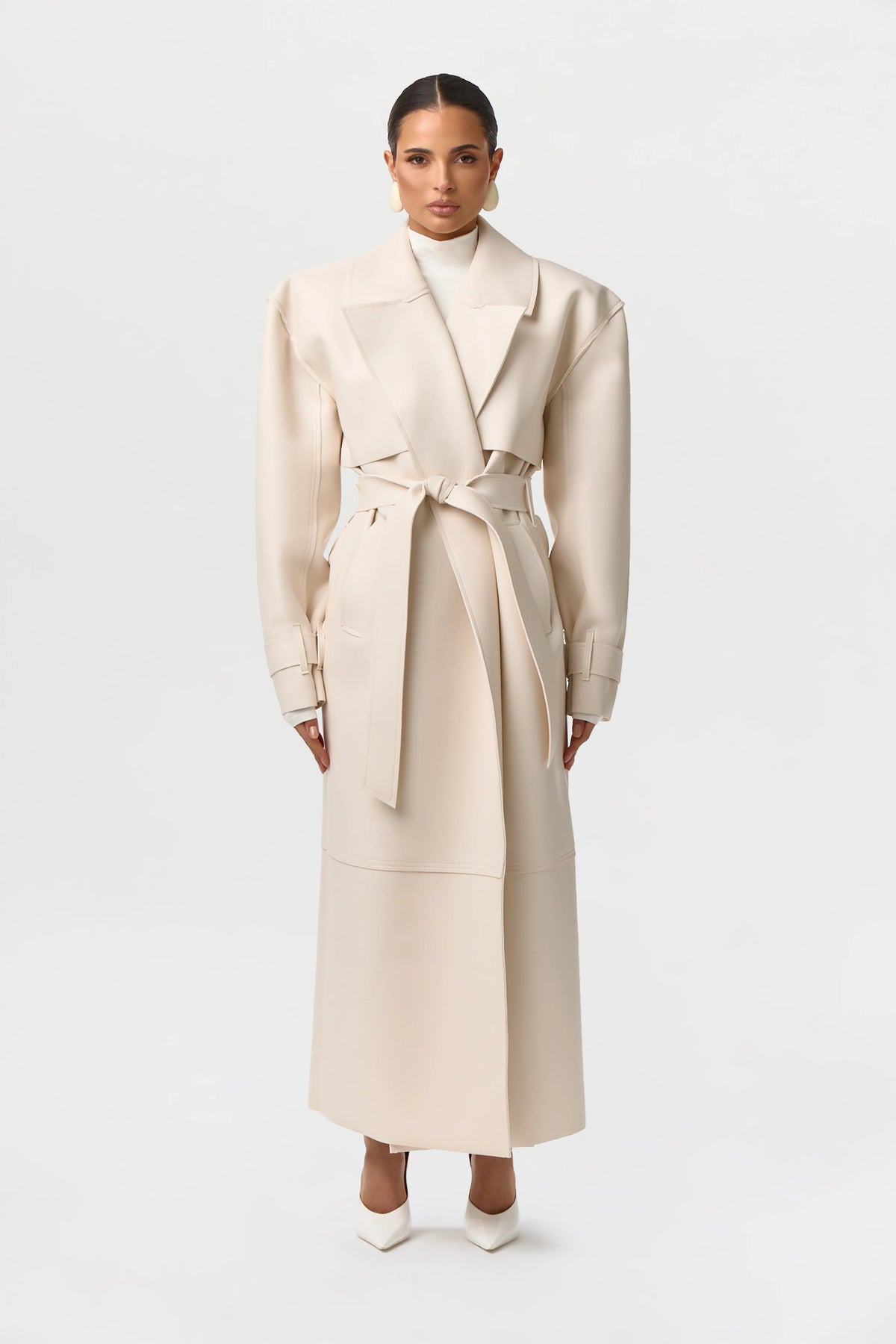 Vegan Leather Trench Coat