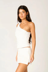 Asymmetrical Ruched Top