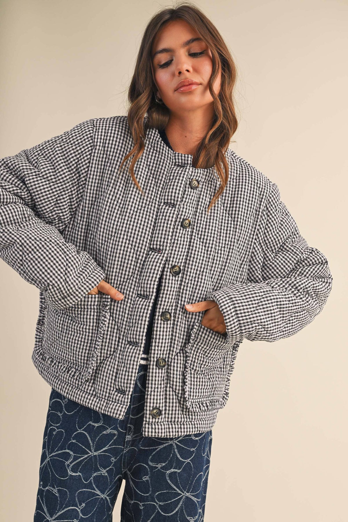 PLAID PADDED JACKET