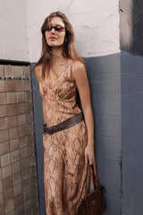 V Neck Maxi Dress | Snake