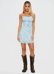 Valencia Mini Dress Blue / Floral