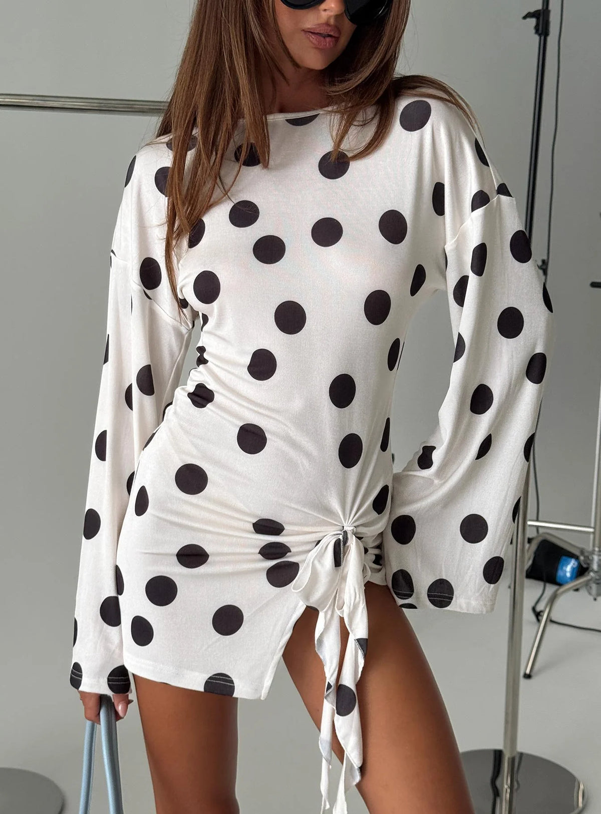 Cosmic Mini Dress Moonlight Polka