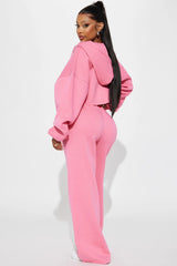 On The Go Fleece Pant Set - Pink