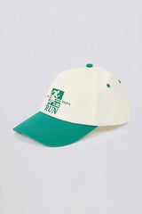 Baseball Cap in White Varsity Green