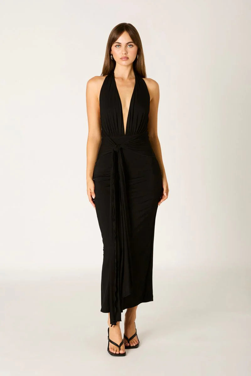Jersey Halter Midi Dress