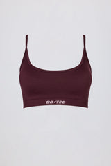 Super Sculpt Seamless Backless Sports Bra in Burgundy