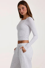 Modal Layered Top in Grey Marl