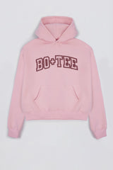Embroidered Oversized Hoodie in Powder Pink