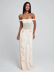 Vyorix MARCELINE MAXI DRESS BEIGE
