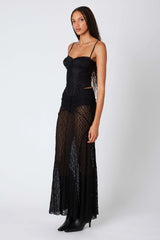 Sheer Lace Maxi Skirt