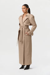 Twill Trench Long Coat