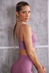 Aligned - Scoop Neck Sports Bra in Mauve