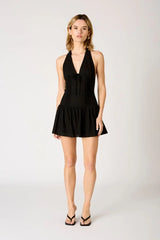 Dropwaist Halter Mini Dress