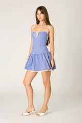 Striped Cotton Mini Dress