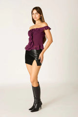 Chiffon Off The Shoulder Top