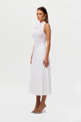 Hourglass Mesh Sleeveless Midi Dress