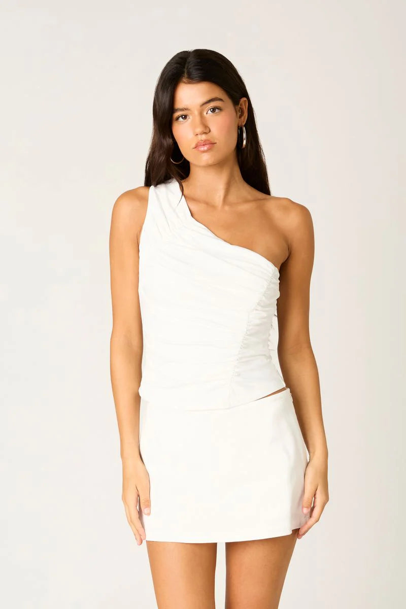Asymmetrical Ruched Top
