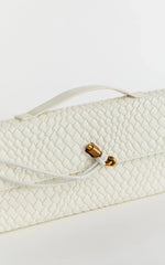 Krizza Bag - Woven Clutch Bag in White