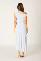 Mesh Asymmetric Midi Dress