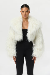 Faux Fur Cropped Plush Jacket