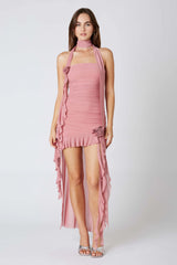 Rosette Frill Mini Dress