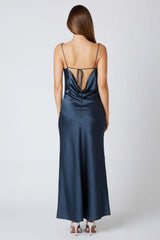 Cowlback Satin Maxi Dress