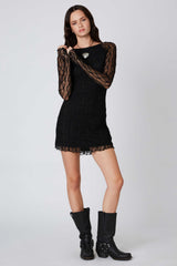 Lace Long Sleeve Mini Dress