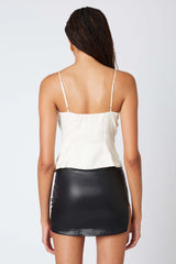 Satin Lace-Up Top