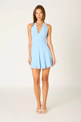 Chiffon Halter Mini Dress